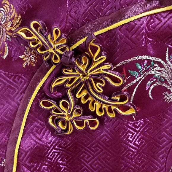 NWT Shiny purple sleeveless qipao cheongsam - Picture 10 of 11